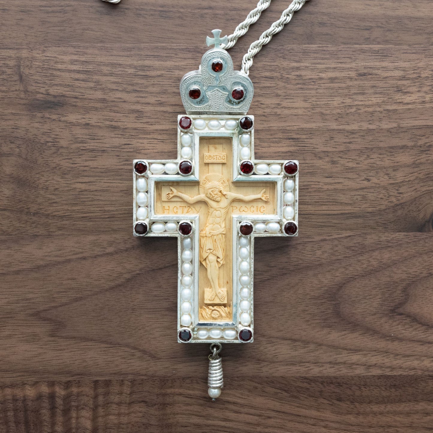 Pectoral cross, specialty carved wood
