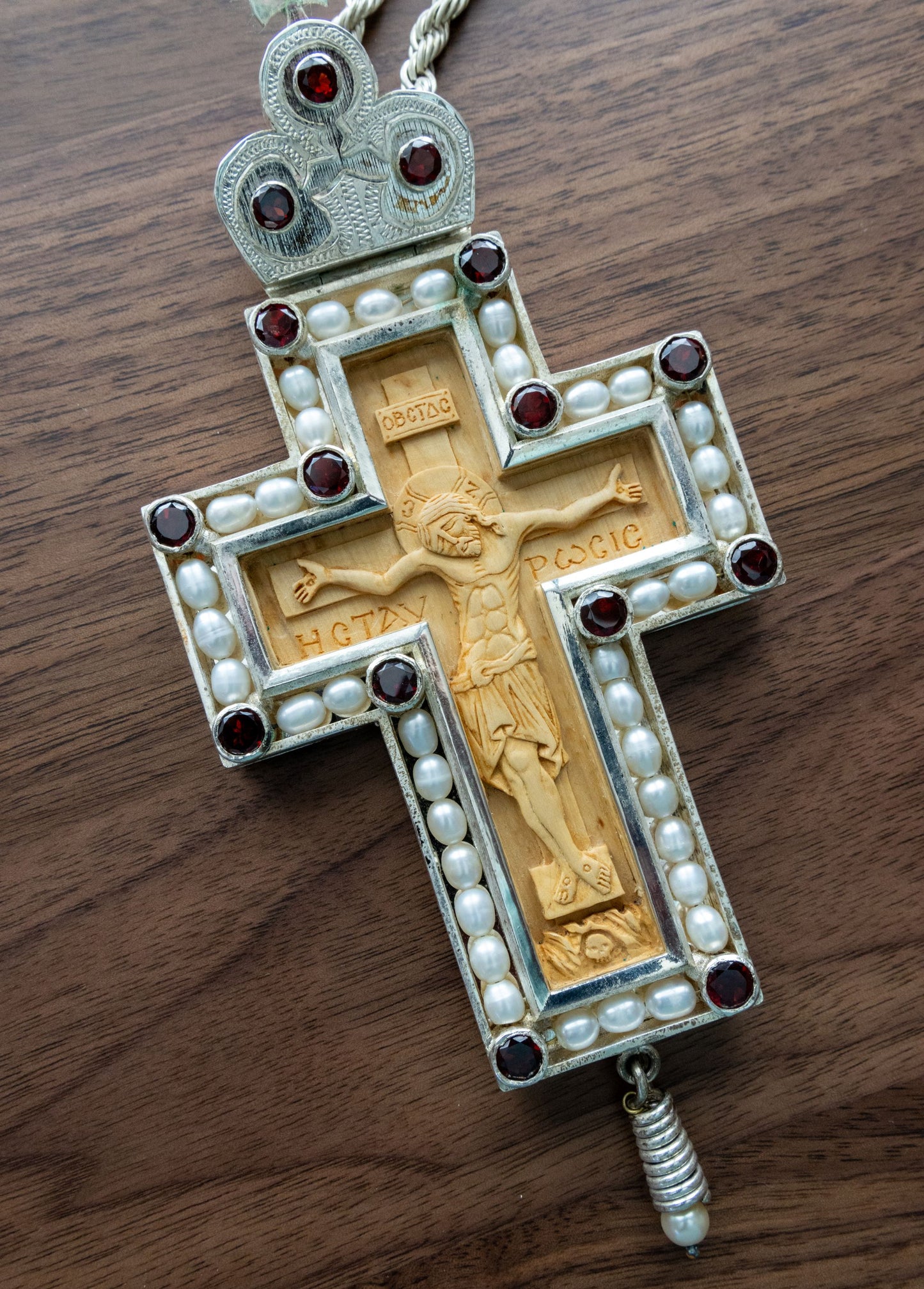 Pectoral cross, specialty carved wood