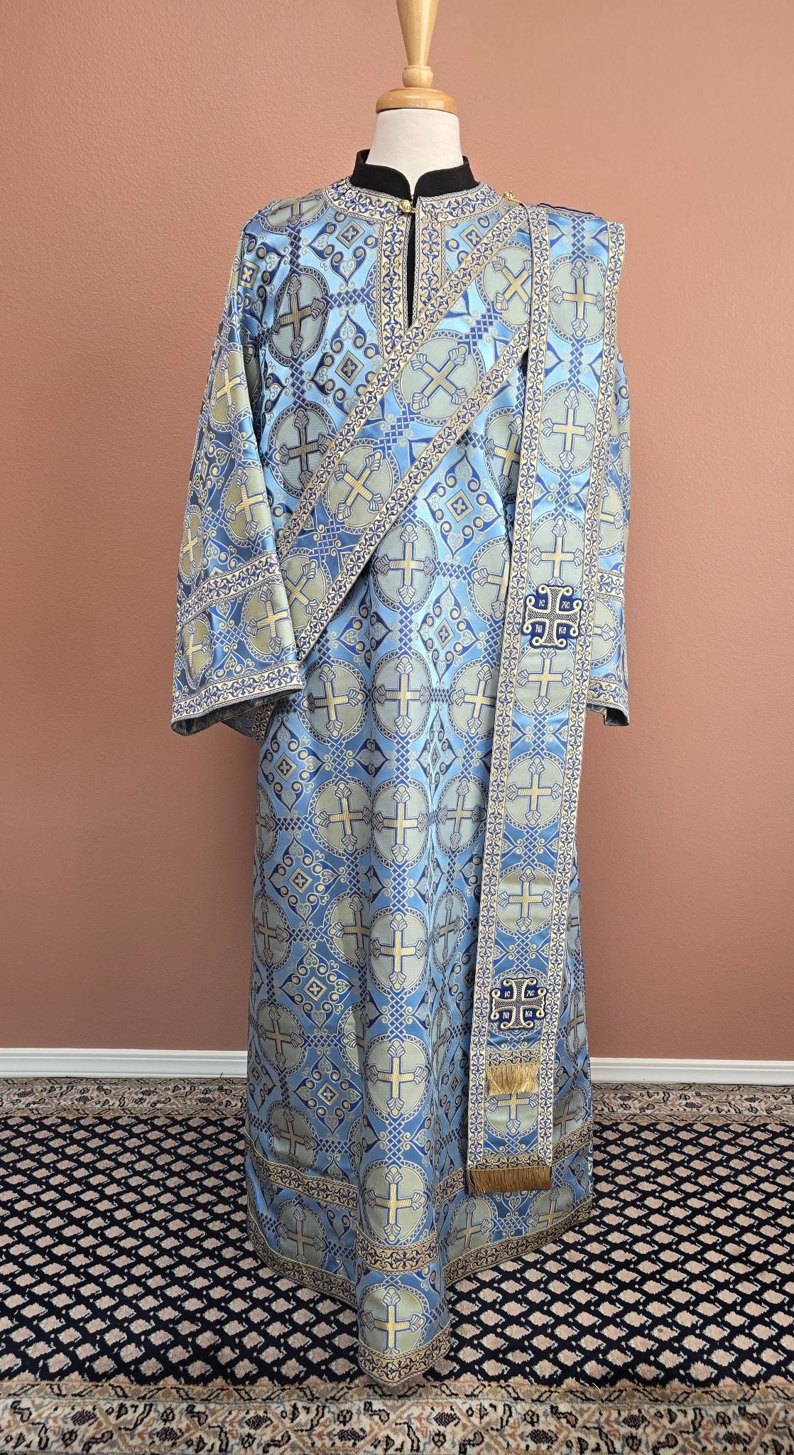 Deacon set, Antioch blue, special crosses