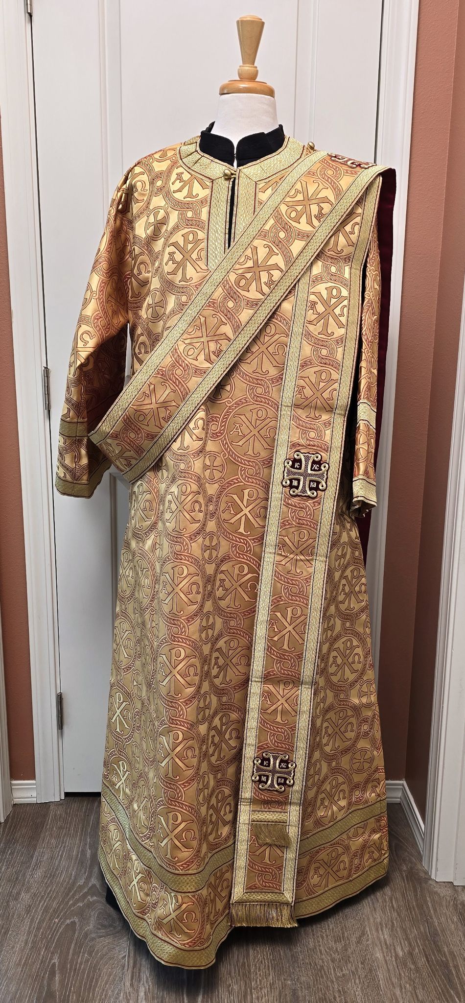 Deacon set, ChiRho gold, special crosses