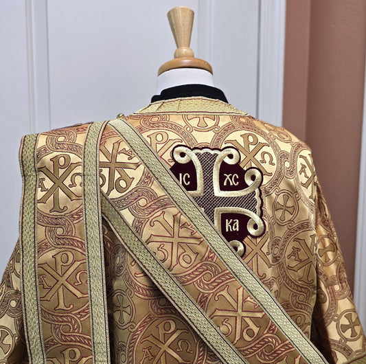 Deacon set, ChiRho gold, special crosses