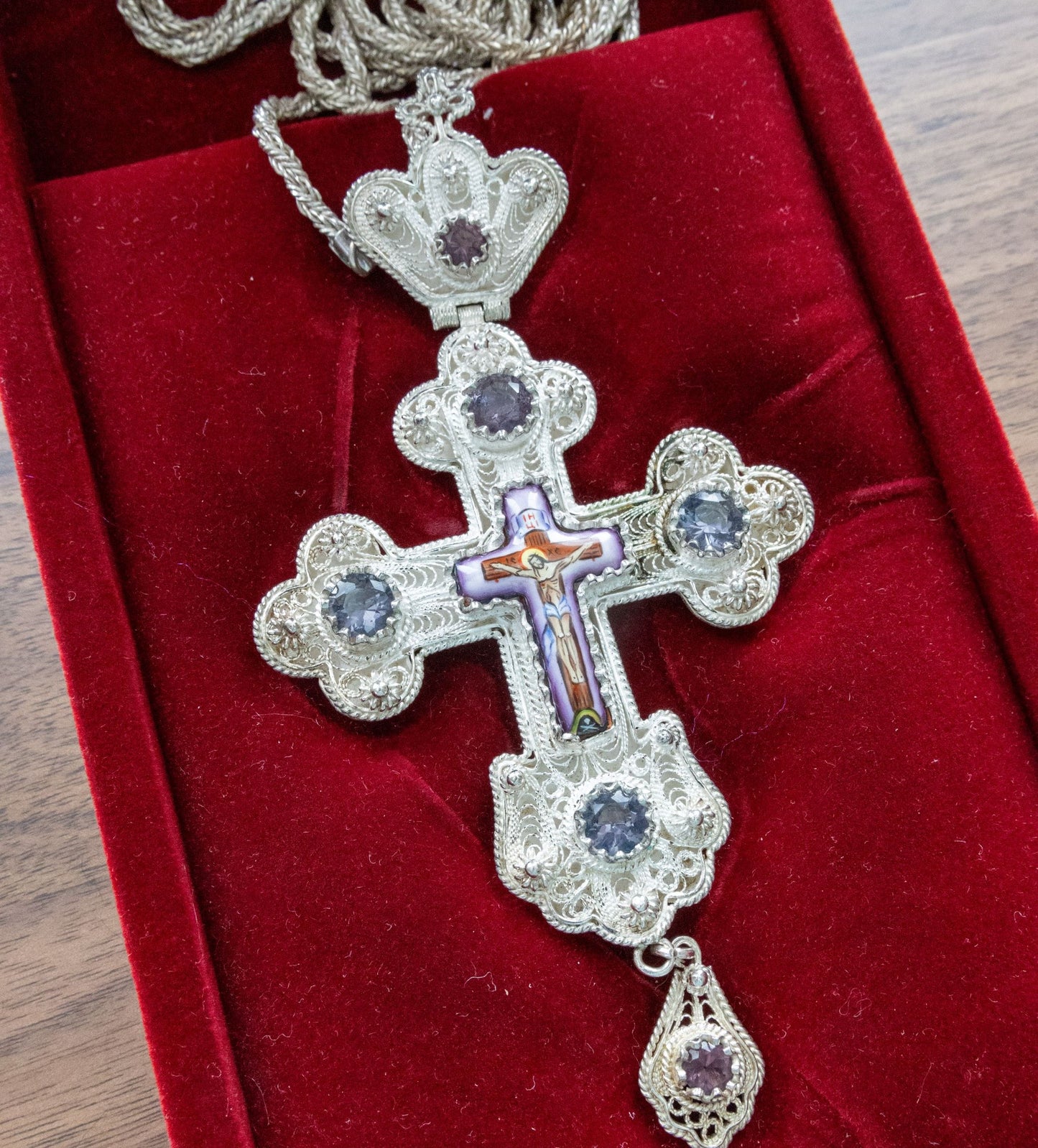 Pectoral cross, silver filigree