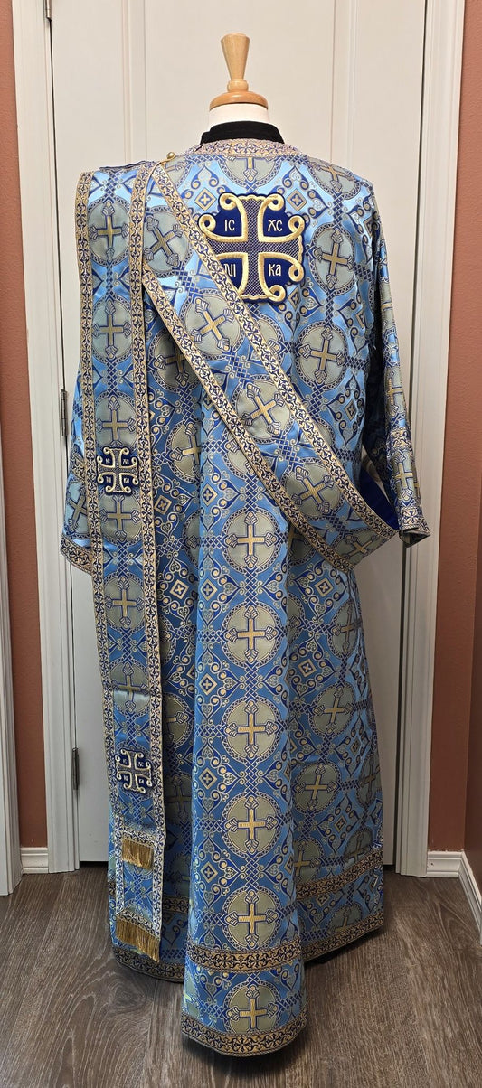 Deacon set, Antioch blue, special crosses