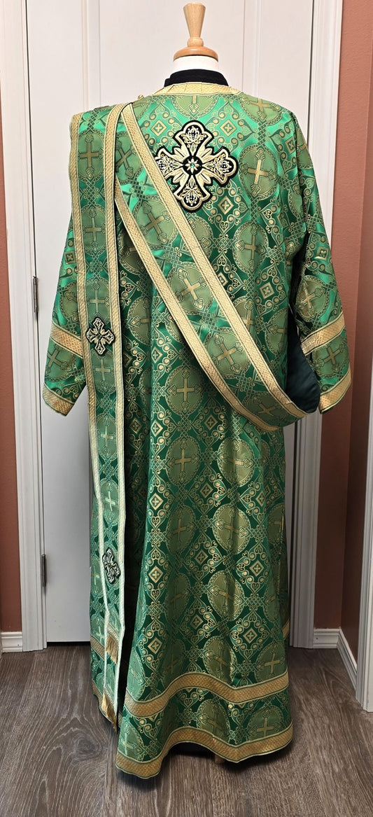 Deacon set, Antioch green, special crosses