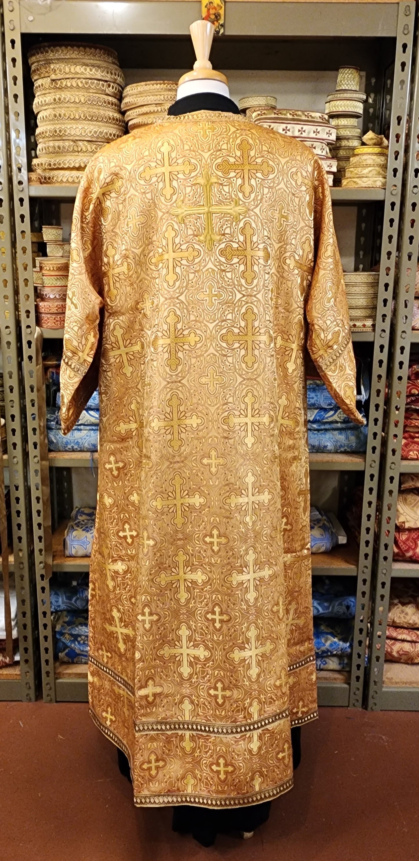 Greek Orthodox liturgical garment made from gold brocade