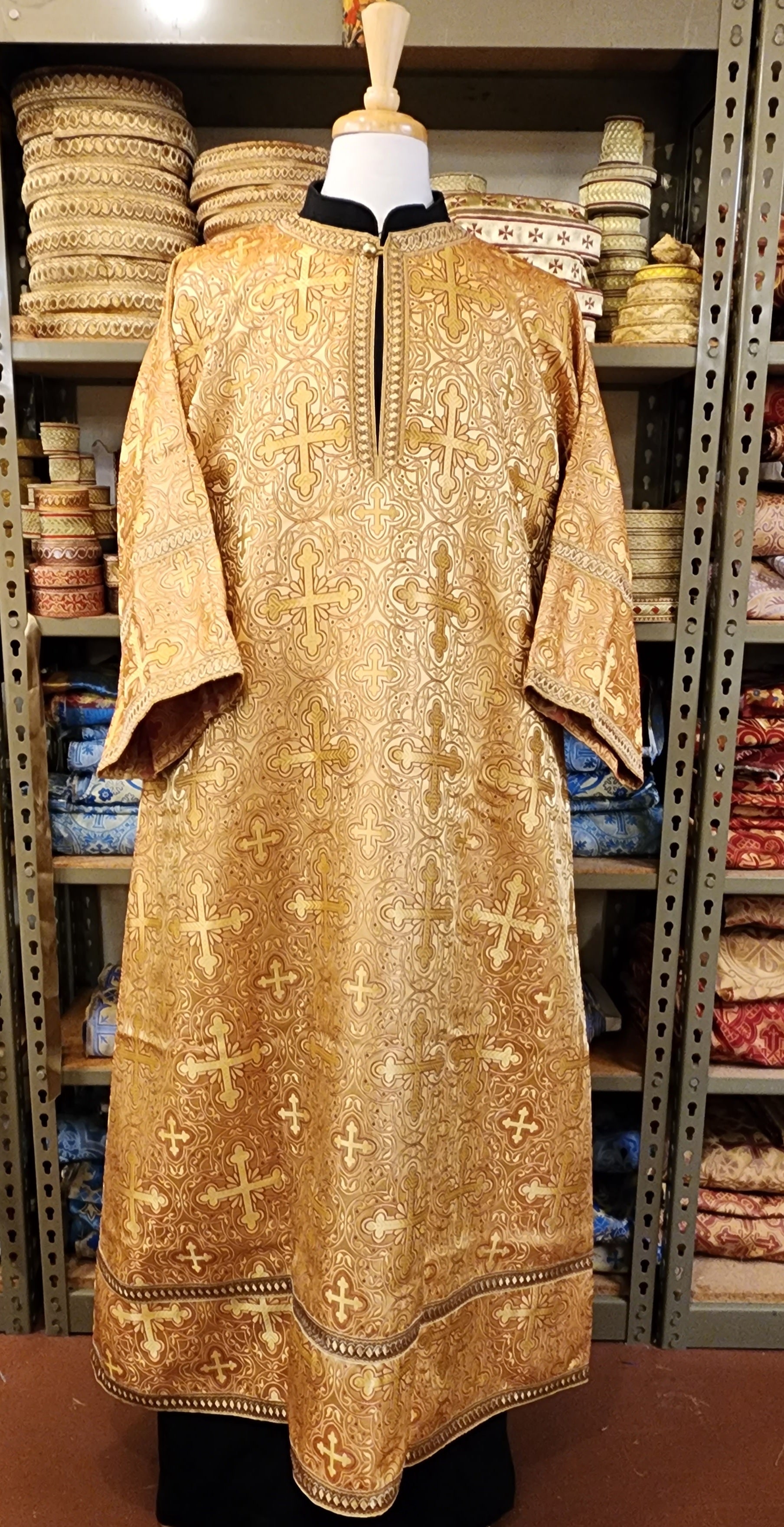 Greek Orthodox liturgical garment made from gold brocade