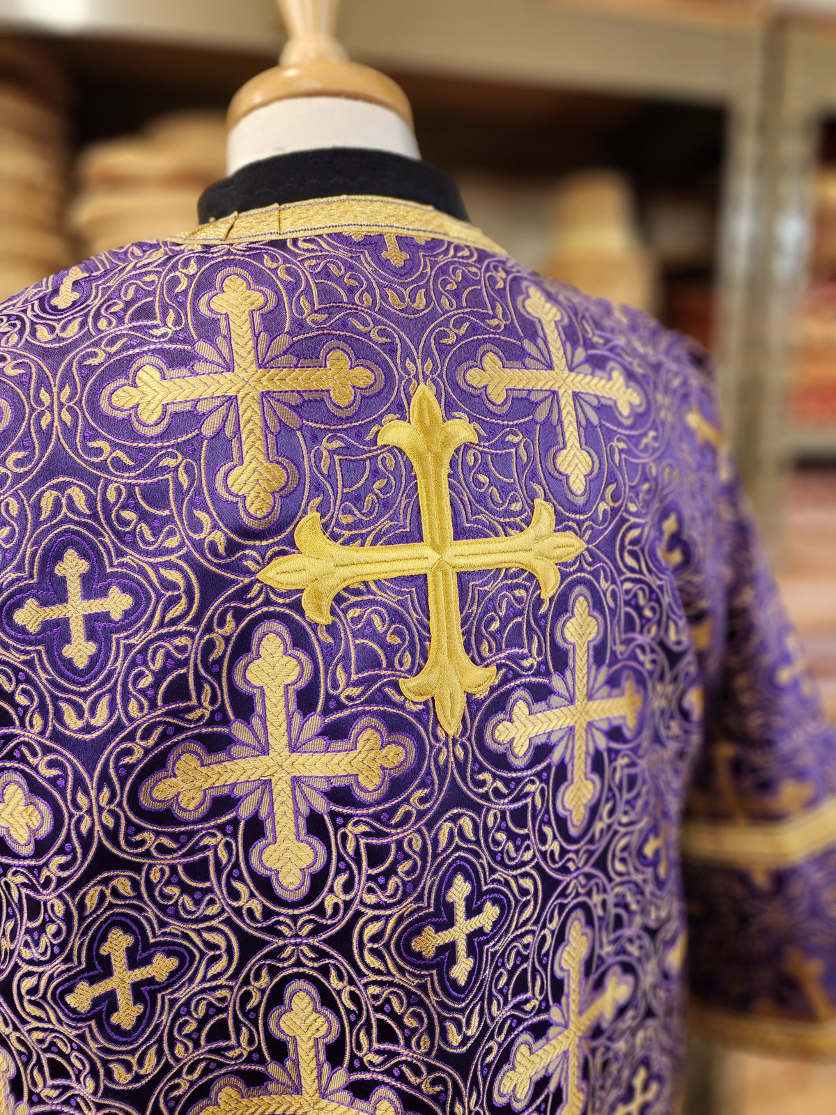 Chalcedon purple robe, eastern orthodox brocade clerical garment