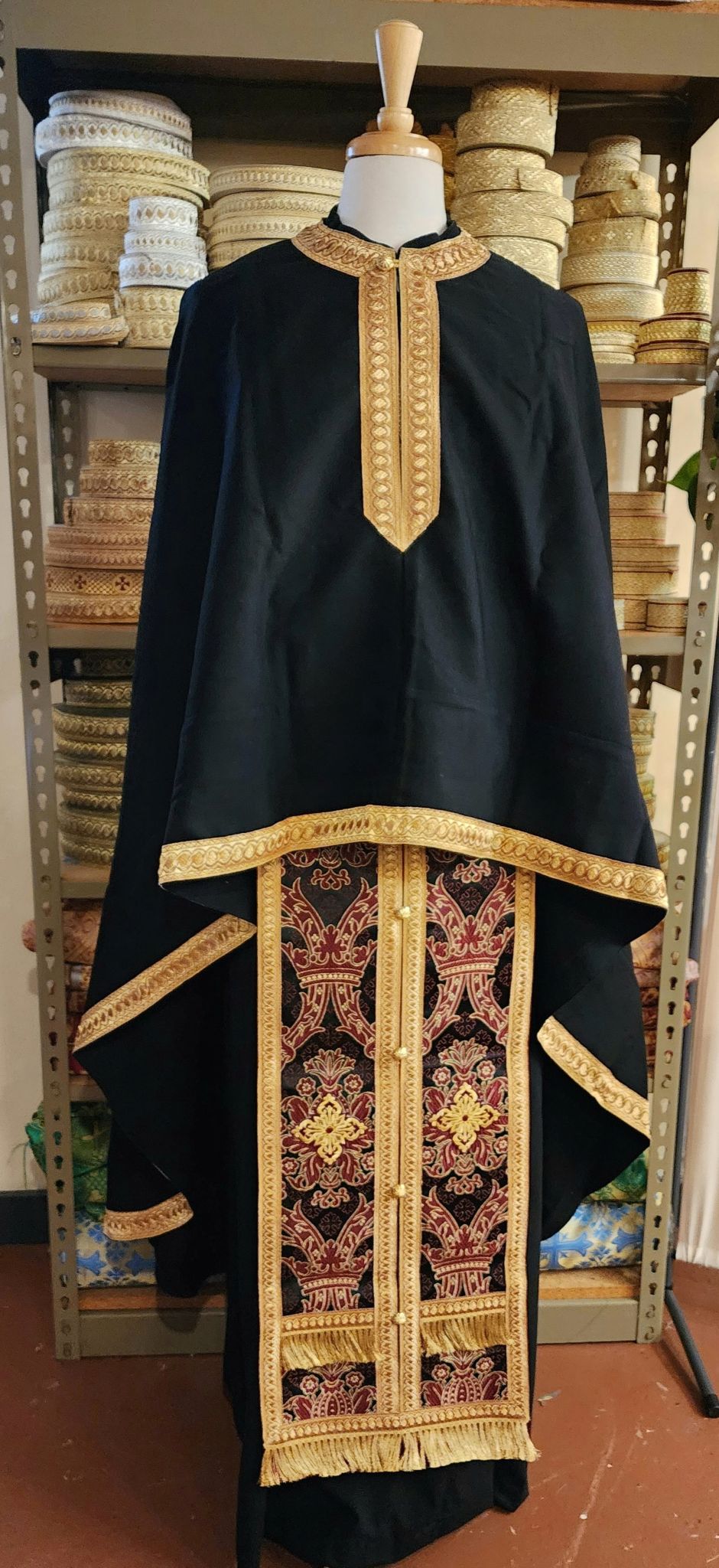 Regal black priest vestments
